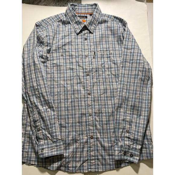 Orvis Other - Orvis Active Fit Plaid Button Up Shirt Mens Large Blue Outdoor Hiking